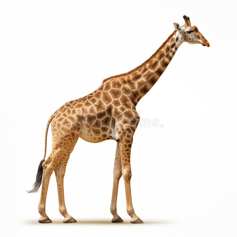 Giraffe African Safari Animal on White Background Stock Illustration