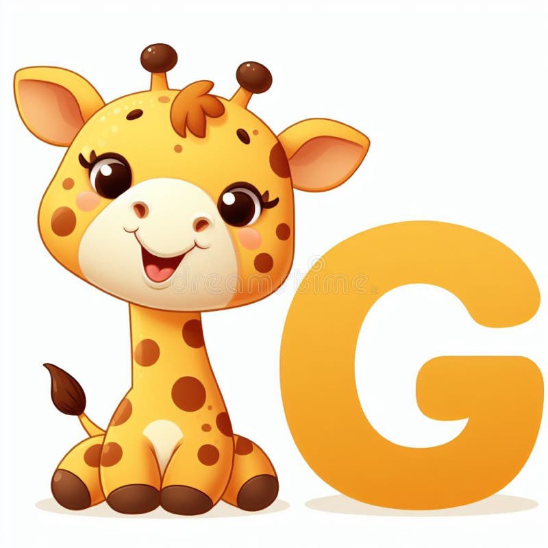 Giraffe Clipart. Giraffe Vector Illustration Cartoon Flat Style