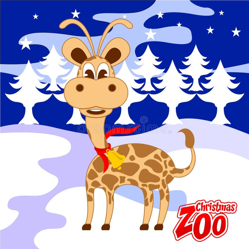 Giraffe Cute Christmas Zoo royalty free illustration Giraffe Cute Christmas Zoo royalty free illustration