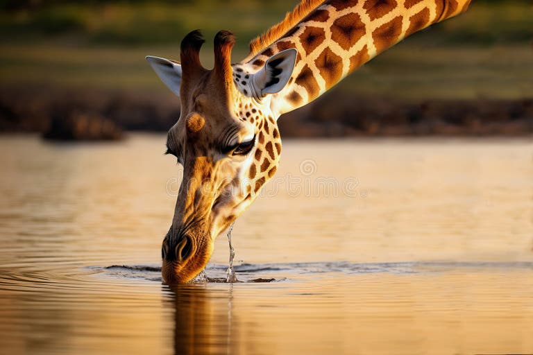 Giraffe Drink Water Stock Illustrations β 88 Giraffe Drink Water Stock