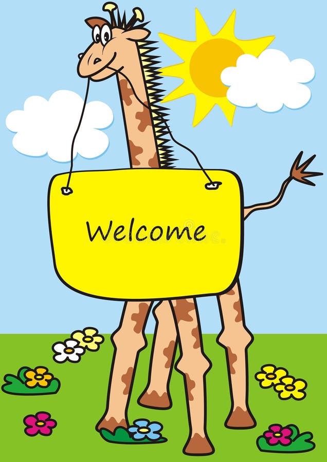 Giraffe, lustige Ikone des Vektors stock abbildung Giraffe, lustige Ikone des Vektors stock abbildung