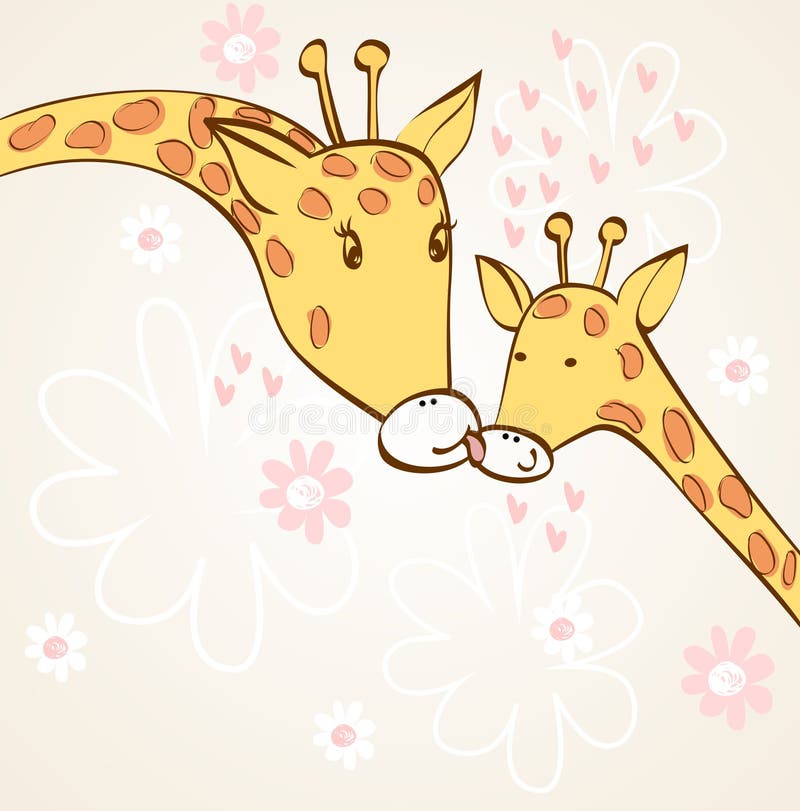 Giraffe and mom stock vector. Illustration of newborn - 39612185