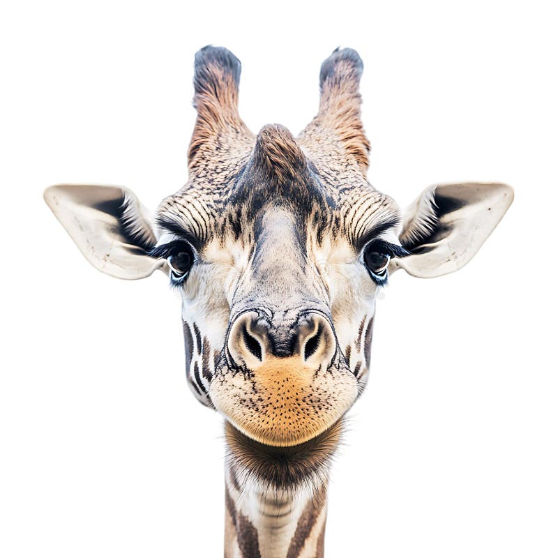Giraffe Schließt atemberaubende Tierfotos auf transparentem Hintergrund stock abbildung