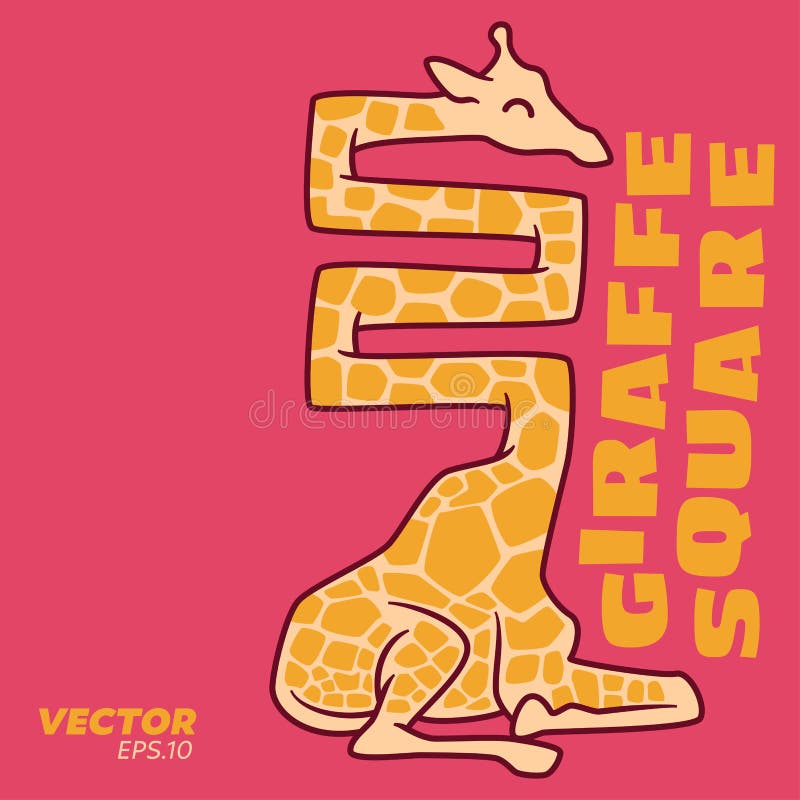 Crooked Neck Giraffe stock illustration. Illustration of label - 255096035