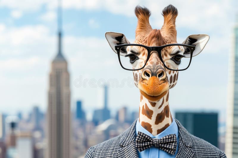 giraffe with bow tie