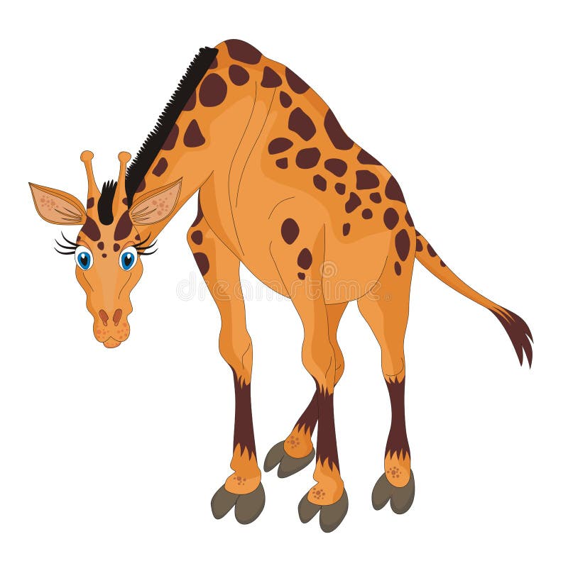 Giraffekarikatur-vektorabbildung