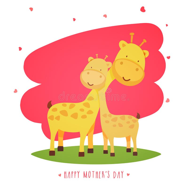 Girafmoeder met babygiraf voor Moederdag royalty-vrije illustratie Girafmoeder met babygiraf voor Moederdag royalty-vrije illustratie