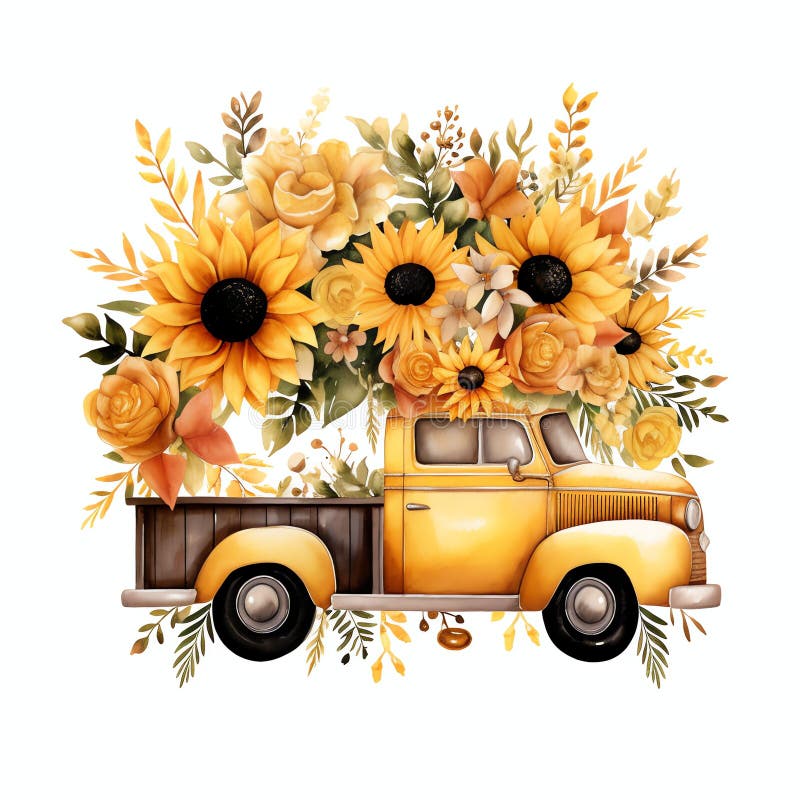Girasole giallo cottagecore in stile floreale illustrazione vettoriale