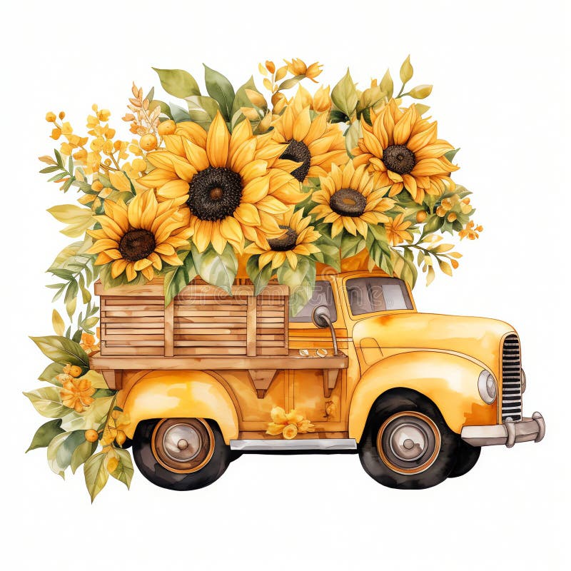Girasole giallo cottagecore in stile floreale illustrazione vettoriale