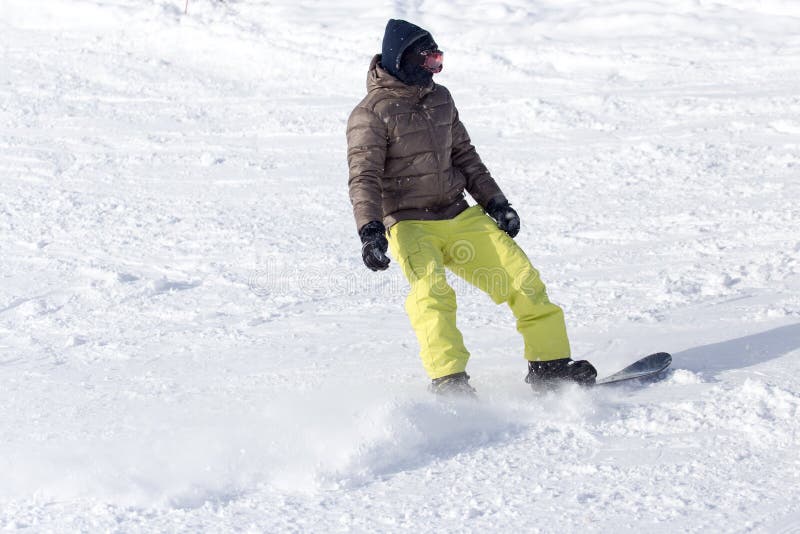 Giri dello Snowboarder fotografia stock libera da diritti