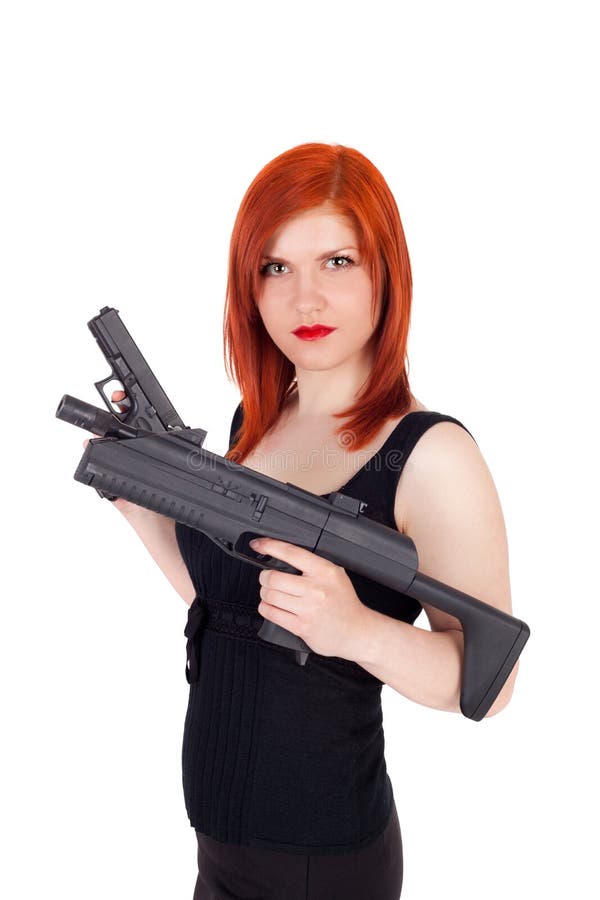Gun Girl stock photo. Image of weapon, firearm, 10914022