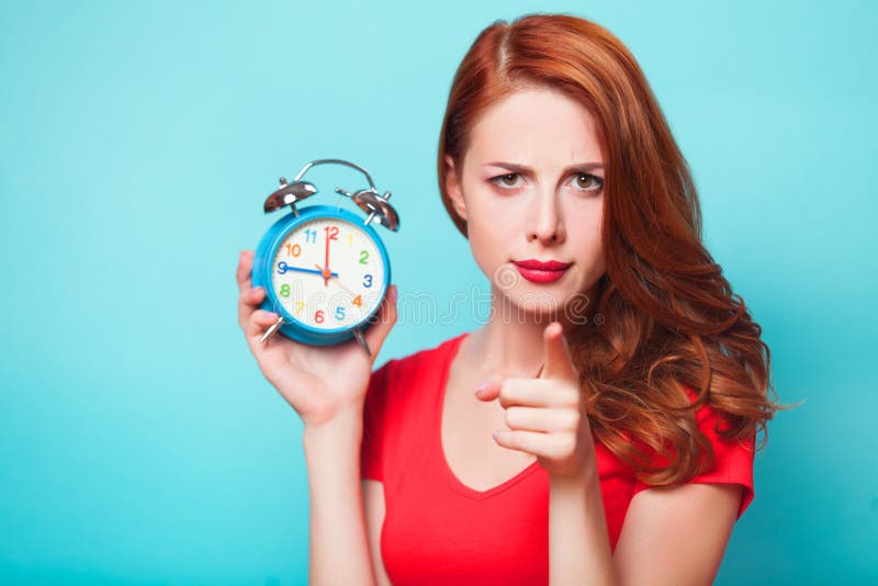 Girl with alarm clock