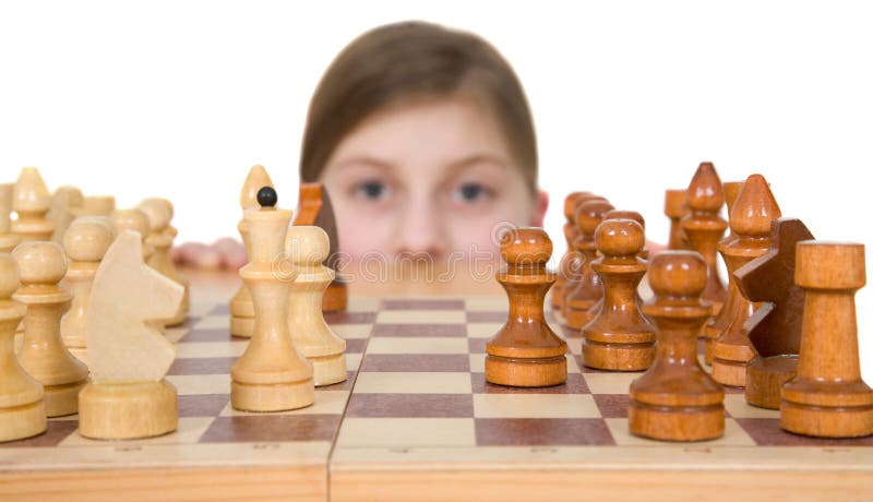 Girl ang chess stock photo. Image of femmina, chess 