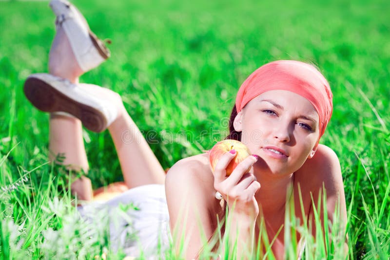 Girl with apple