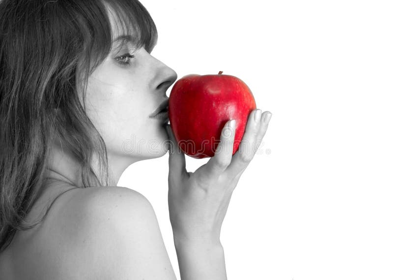 The girl and an apple