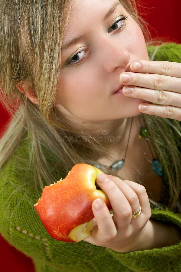 Girl with apple