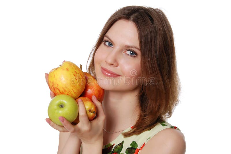 The girl with an apple