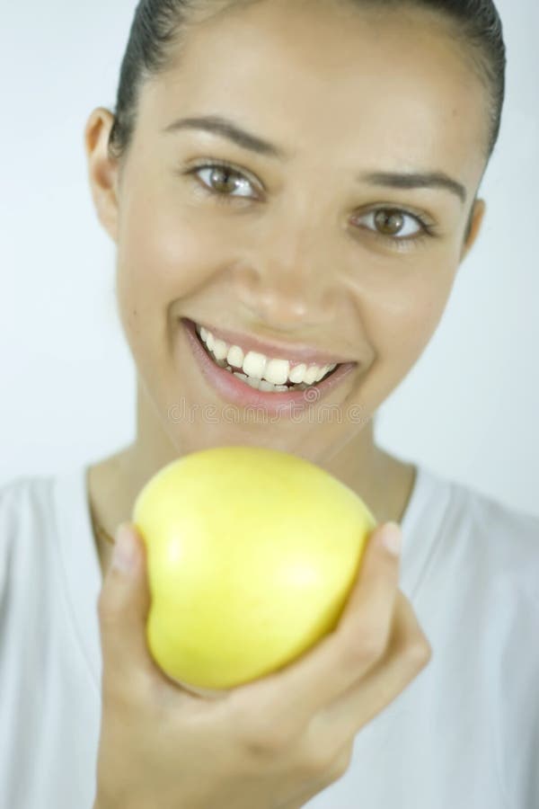 Girl with apple