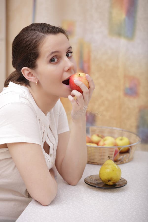 Girl with an apple