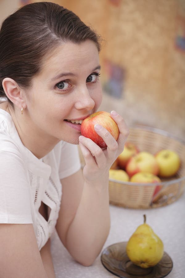 Girl with an apple