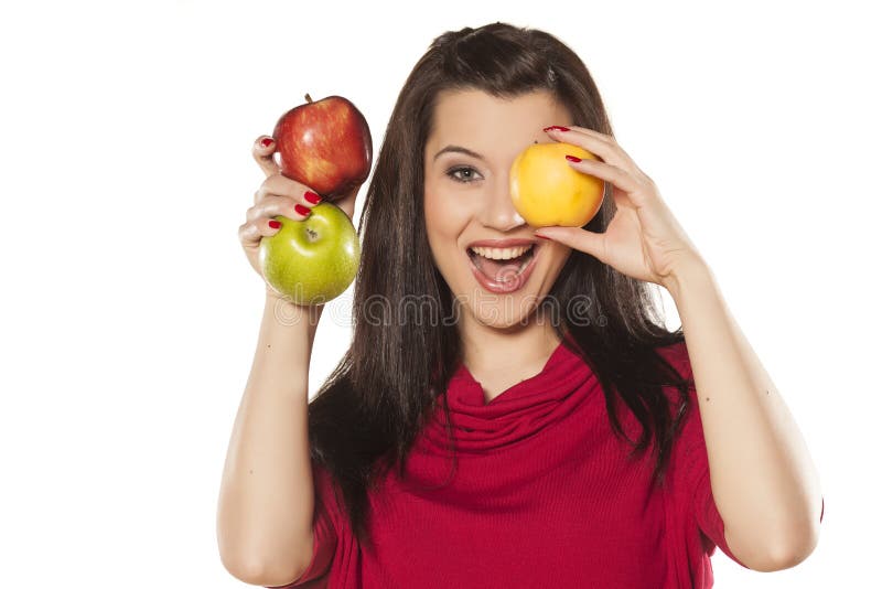 Girl with apples