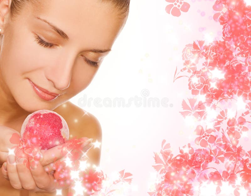 Girl with aroma bath ball