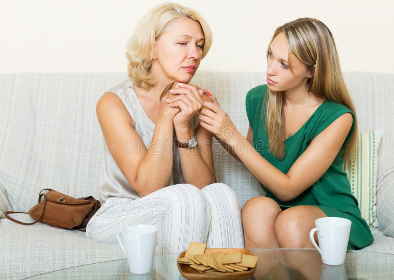 Girl Asking Forgiveness Her Mother Stock Photos image