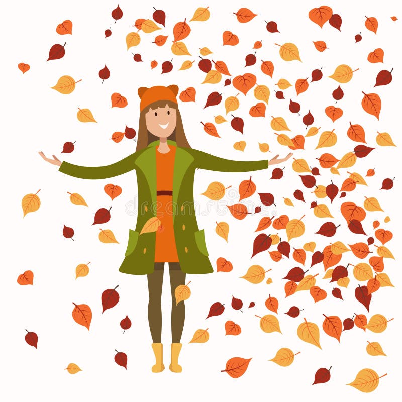 Girl in autumn clothes stock illustration Girl in autumn clothes stock illustration