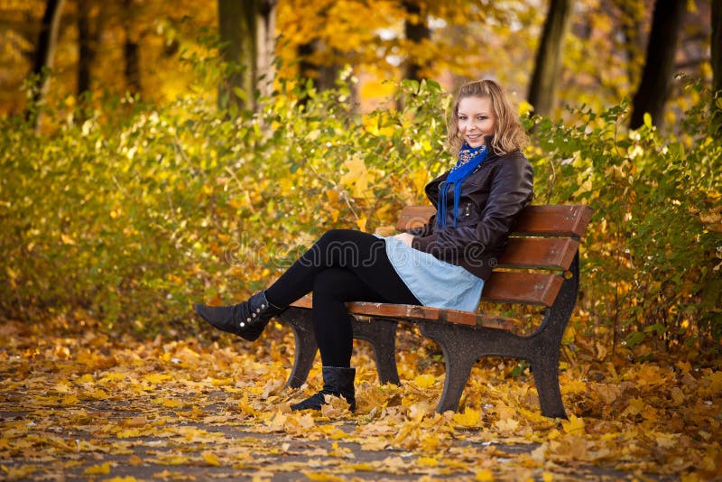 Girl in autumn park