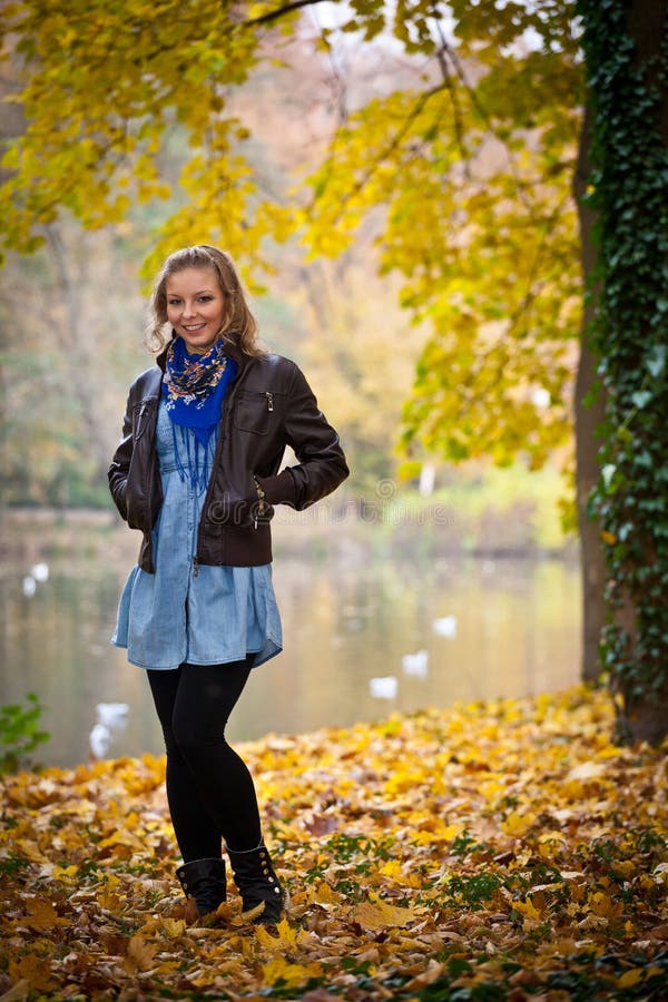 Girl in autumn park