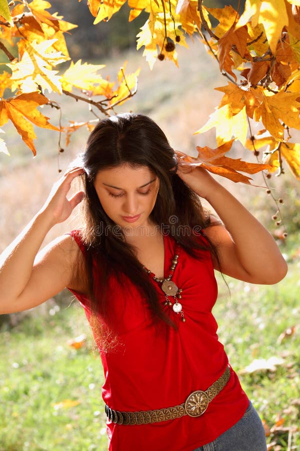 Girl in autumn park