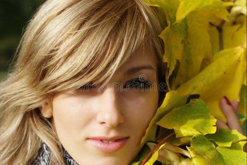 Girl in autumn park