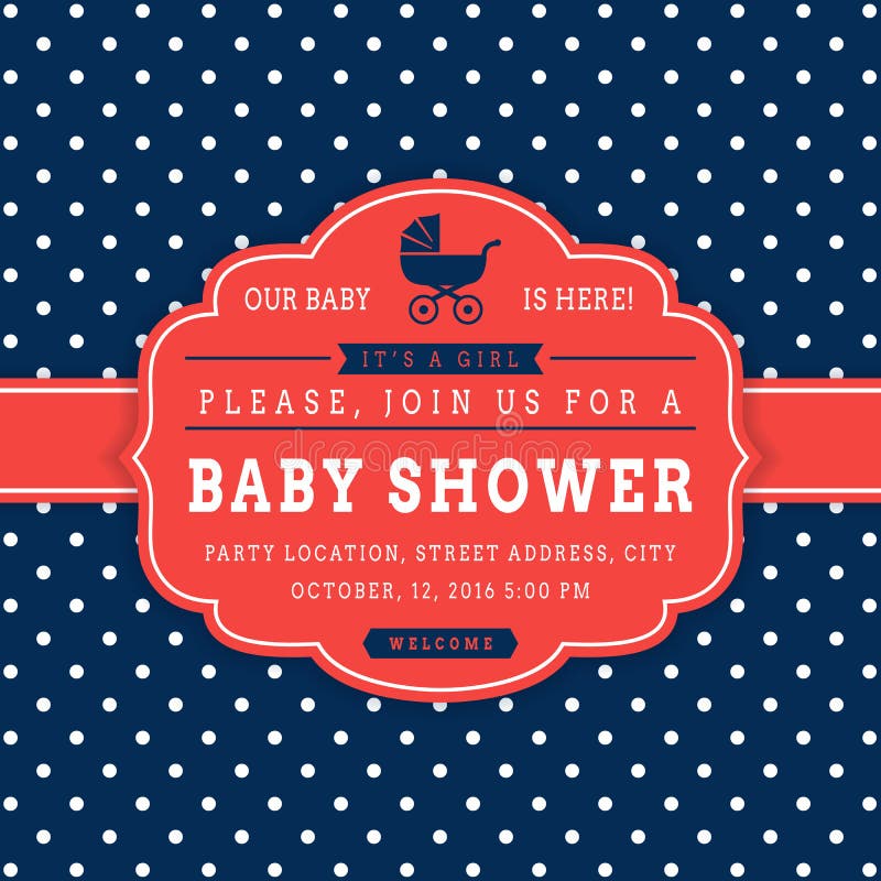 Girl baby shower. Vector card. vector illustration Girl baby shower. Vector card. vector illustration