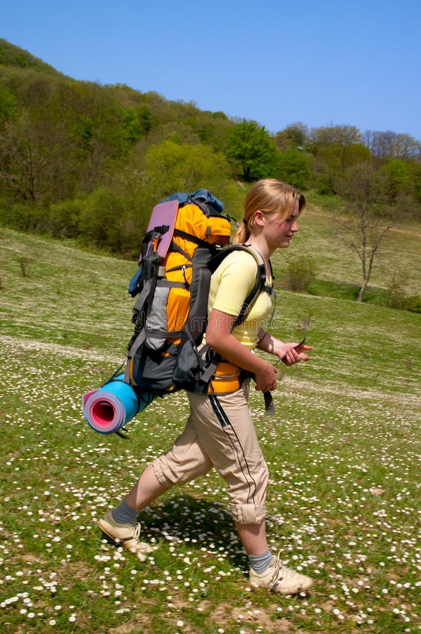 Girl with backpack