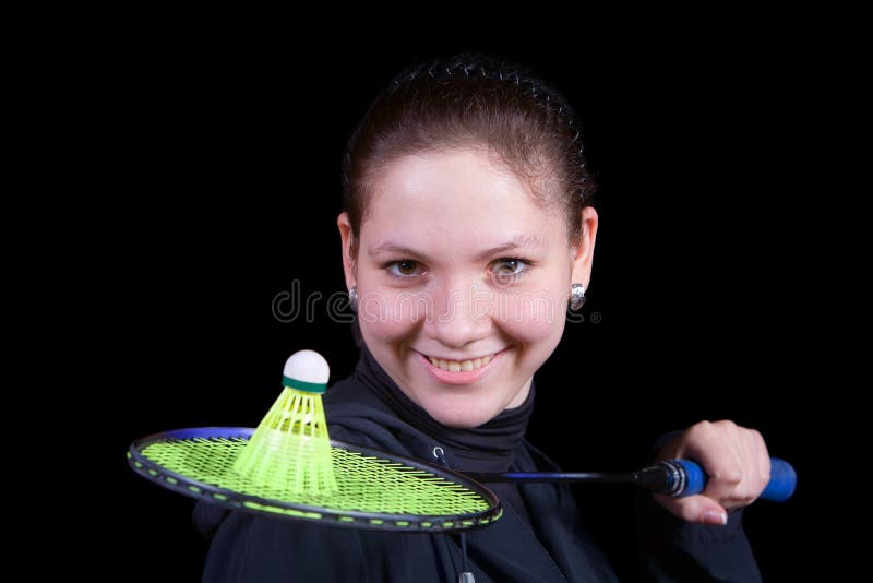 Girl with a Badminton Racket Stock Image Image of person, fitness