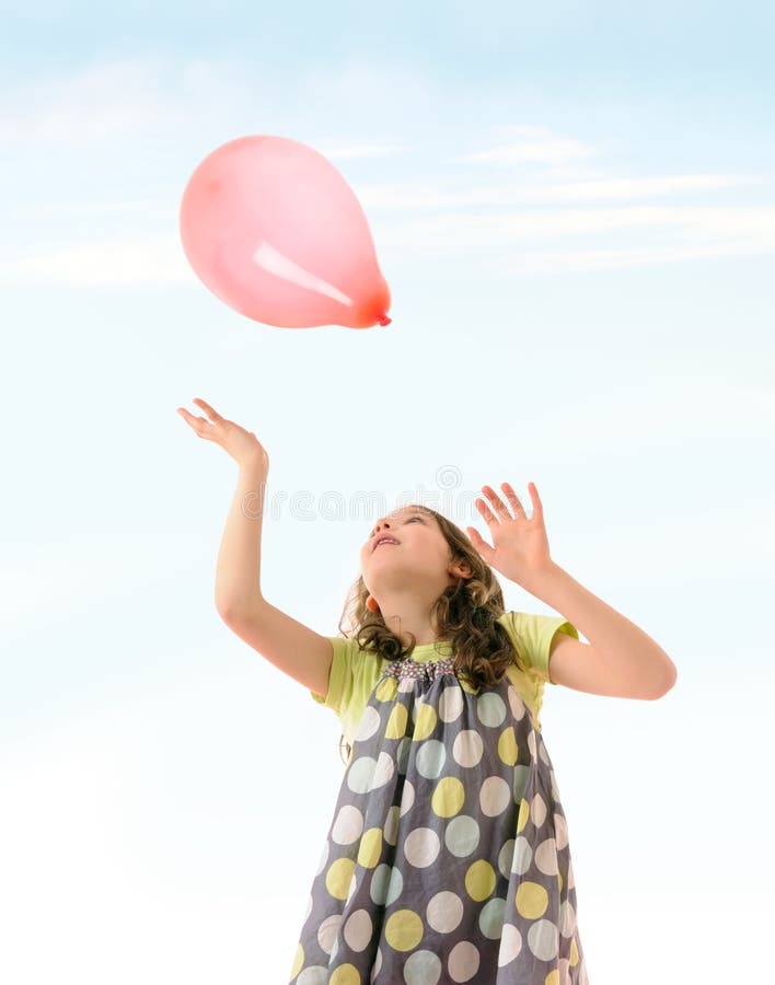 Girl with balloon stock photo. Image of happy, leisure 10695386