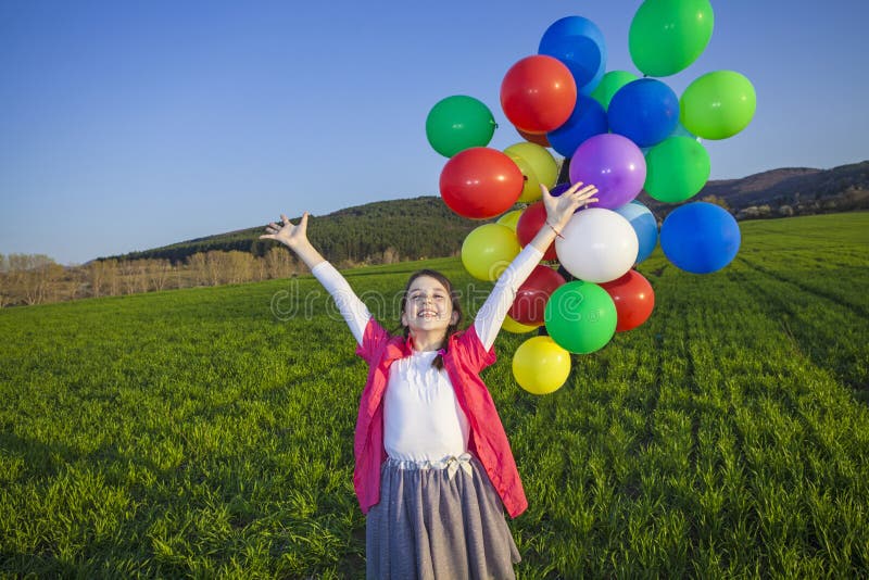 Girl with balloons