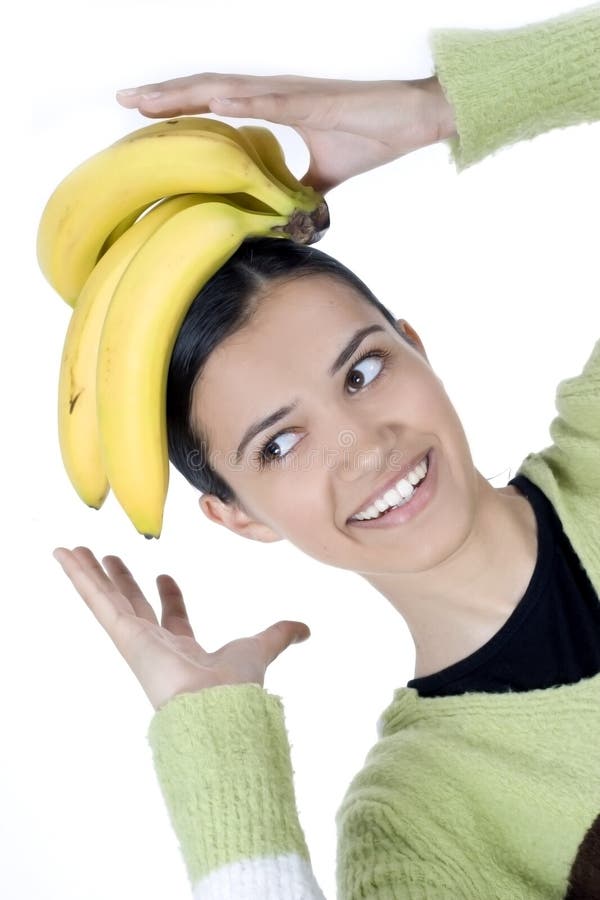 Girl with banana stock image. Image of diet, nutritious 2512247