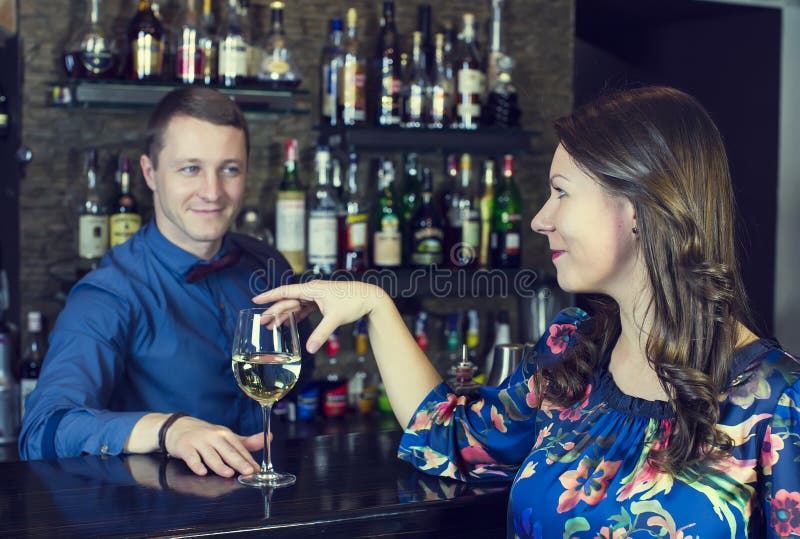 Girl in a bar stock photo. Image of beauty, celebrate 37880848