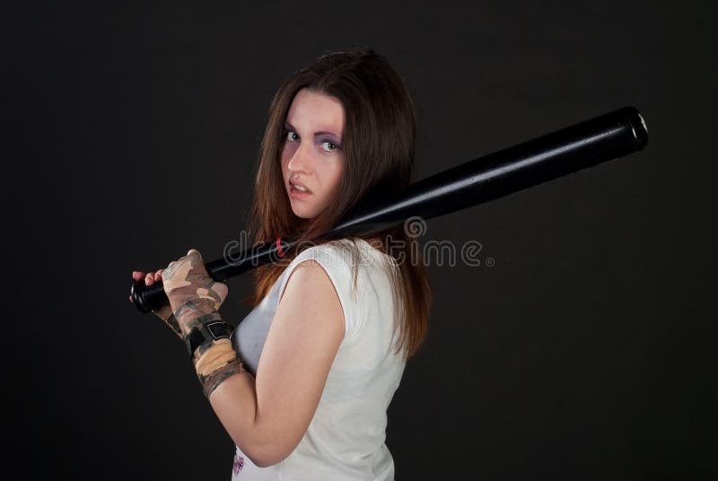 Girl with baseball bat stock image. Image of beauty, beautiful 13306155