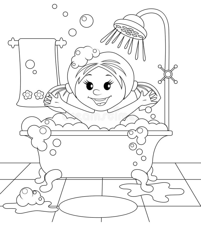 free bath time coloring pages