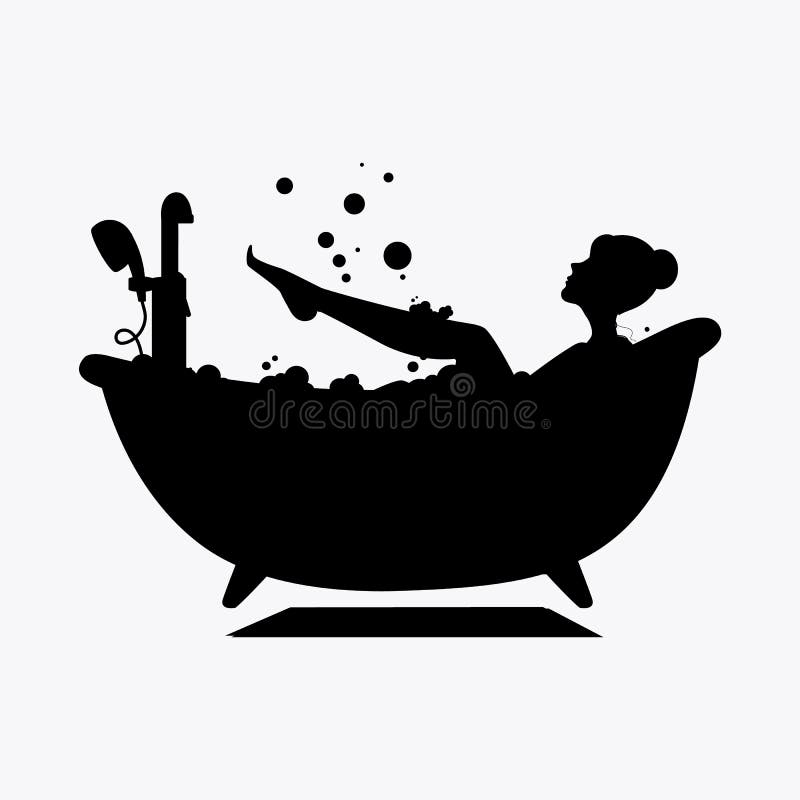 Silhouette Woman Bathtub Stock Illustrations – 270 Silhouette Woman ...