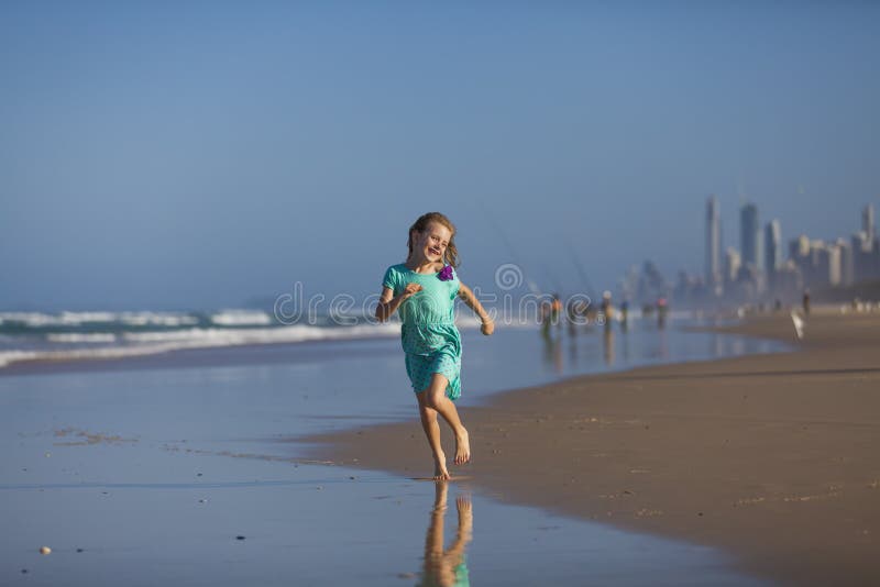 Girl on beach at Gold Coast stock photography Girl on beach at Gold Coast stock photography