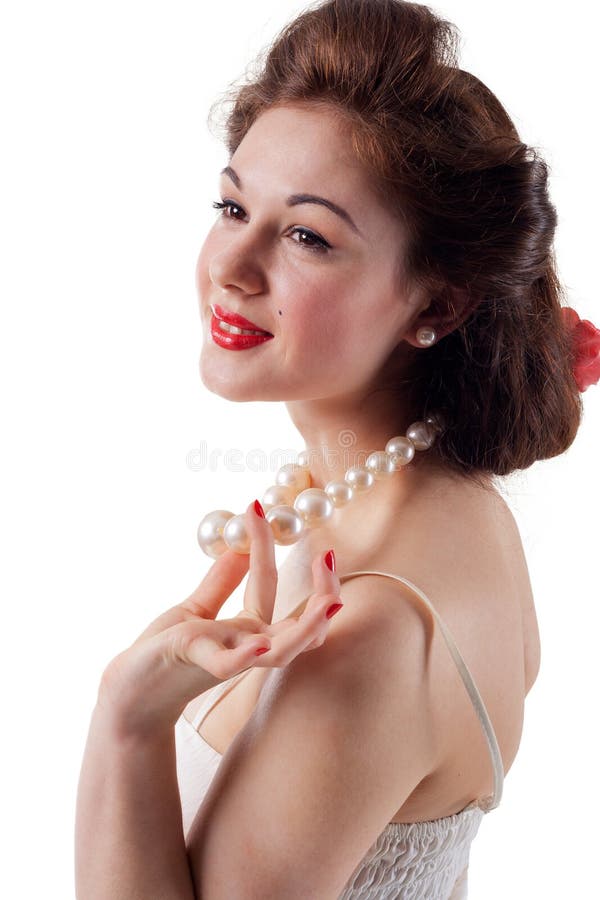 Girl with beads stock photo. Image of isolated, 1980 25705632