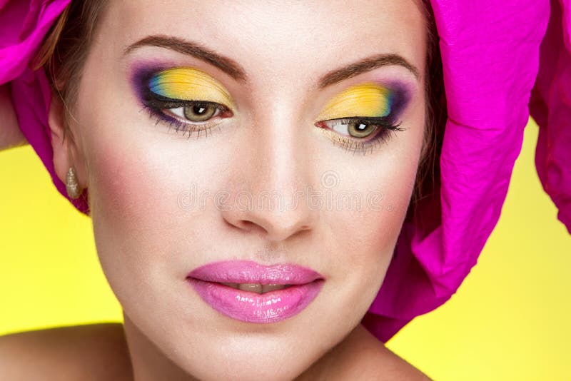 Girl with beautiful makeup stock image. Image of makeup 61128197