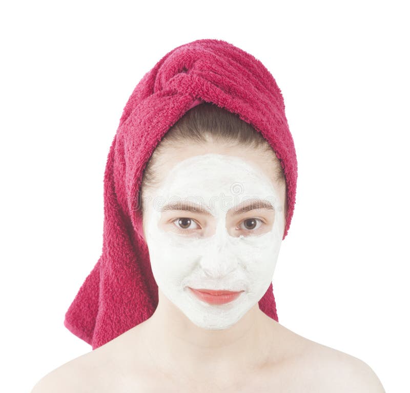 Girl with beauty face mask stock photo. Image of beautiful 112883556