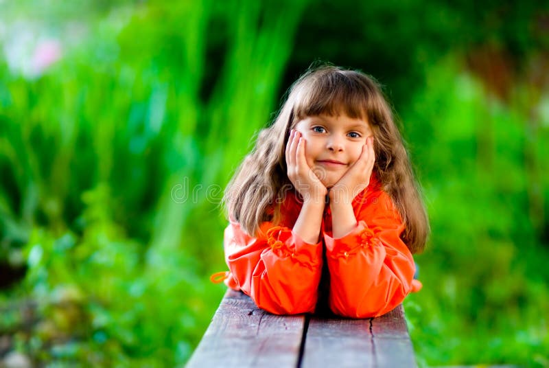 Girl on bench