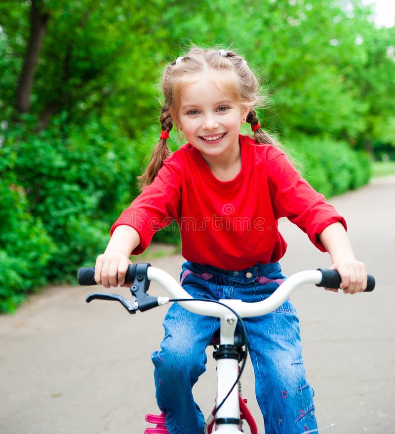 Girl with bicycle