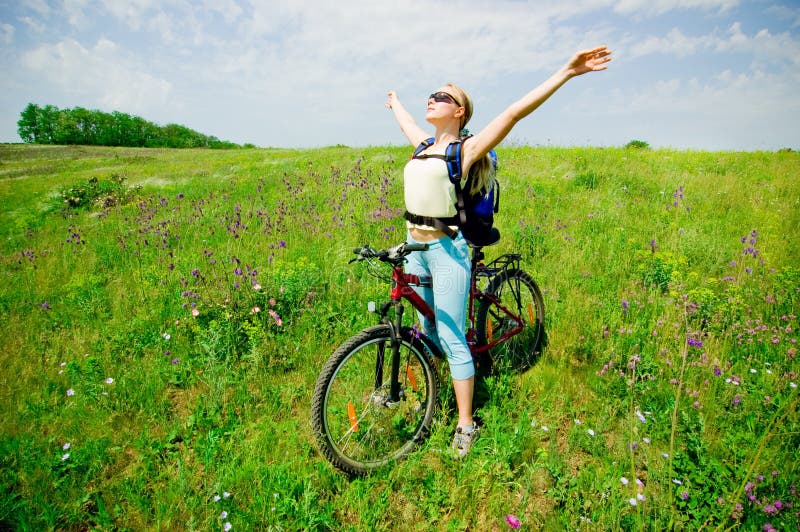 Girl biking