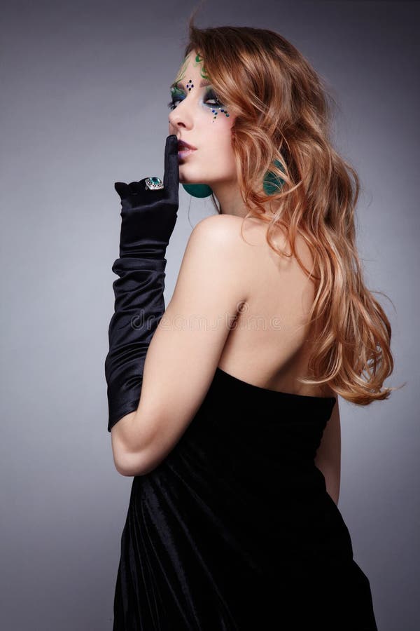 Girl in black dress stock image. Image of female, human 9099145